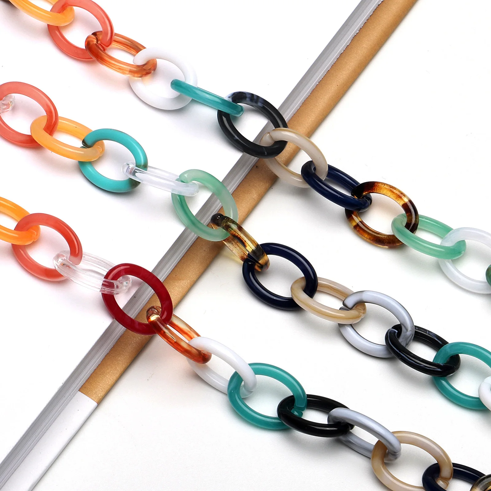 OLLYMURS акриловая черепаховая янтарная цепочка для очков, двухцветная вогнутая форма, 16 цветов, веревка для очков с леопардовым принтом