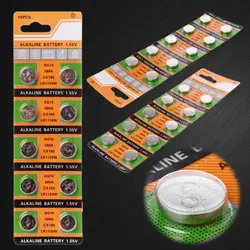 10Pcs/card AG10 For Watch Remote LR1130 Cell Coin Alkaline Battery 1.55V