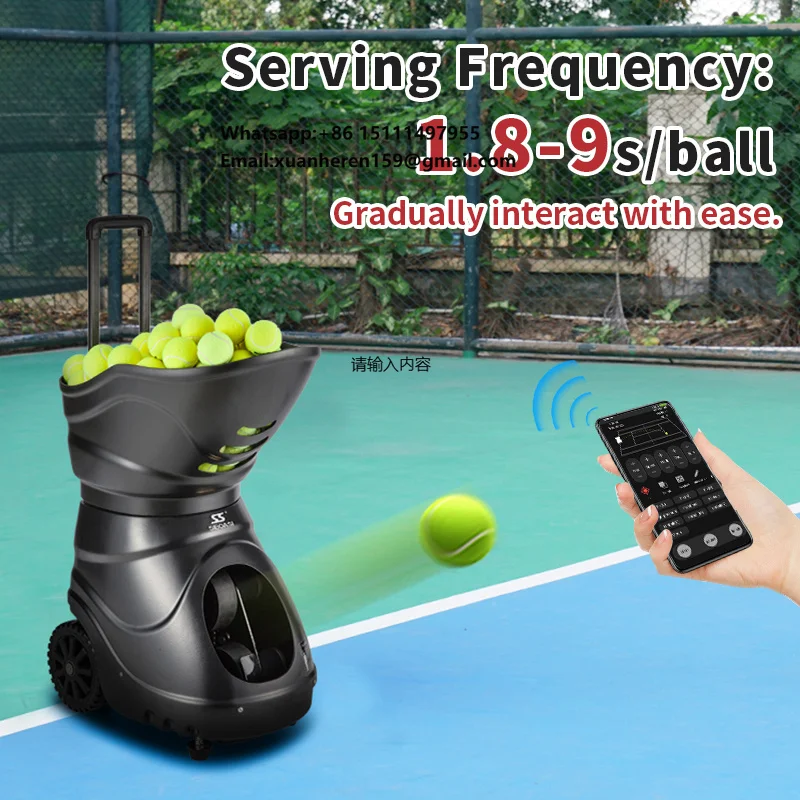 Tennis Ball Machine Automatic Ai Launcher Feeder Training Indoor Outdoor Professional Smart Serve Practice Home Portable
