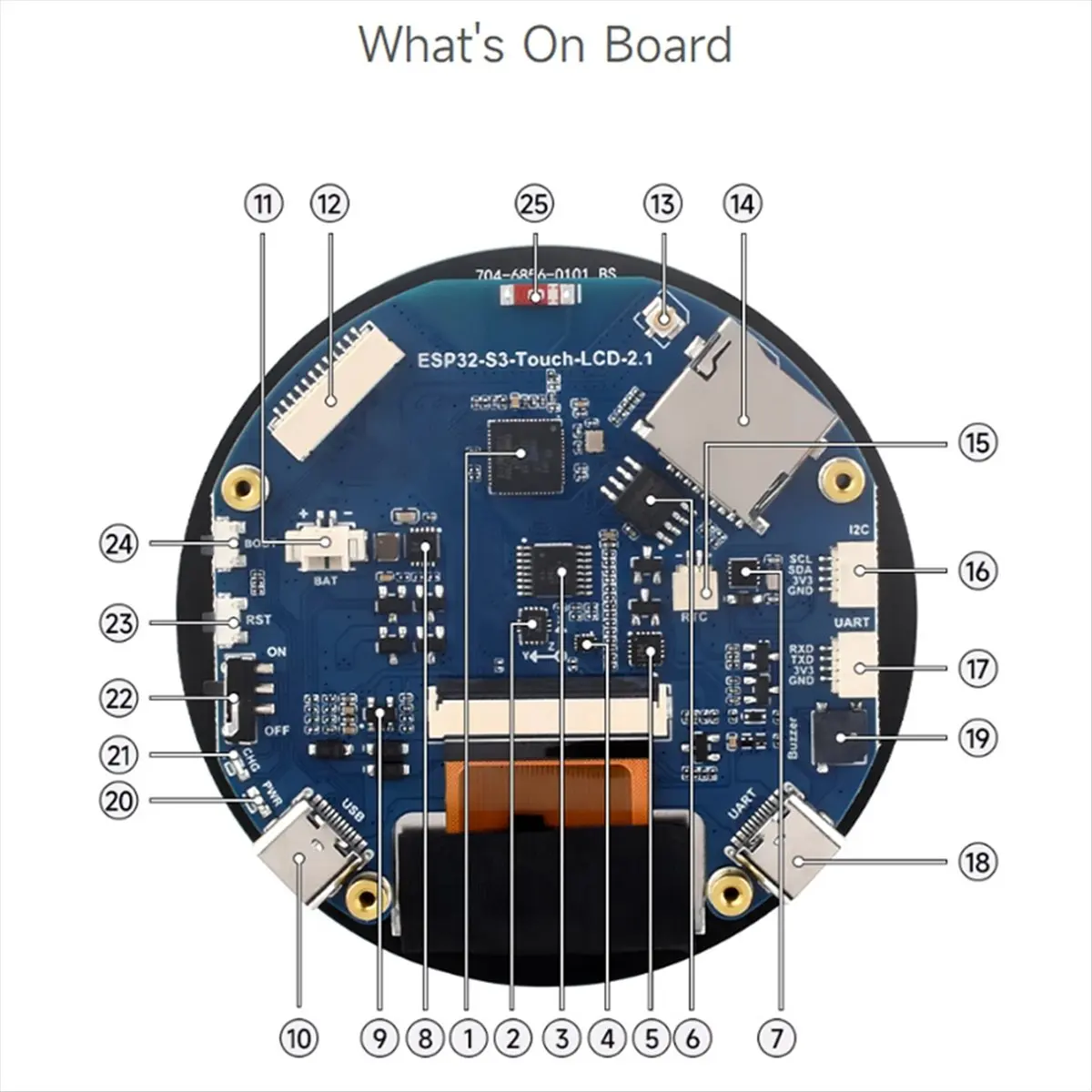 - 2.1 Inch Capacitive Touch Display Development Board 480x480 IPS Screen 32-Bit LX7 Dual-Core WiFi and Bluetooth