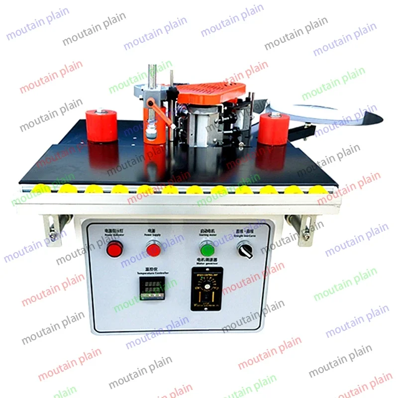 220V High Power 1.2KW with Tray Cut Desktop Edge Banding Machine for Woodworking Double Side Gluing Portable PVC Edge Bander