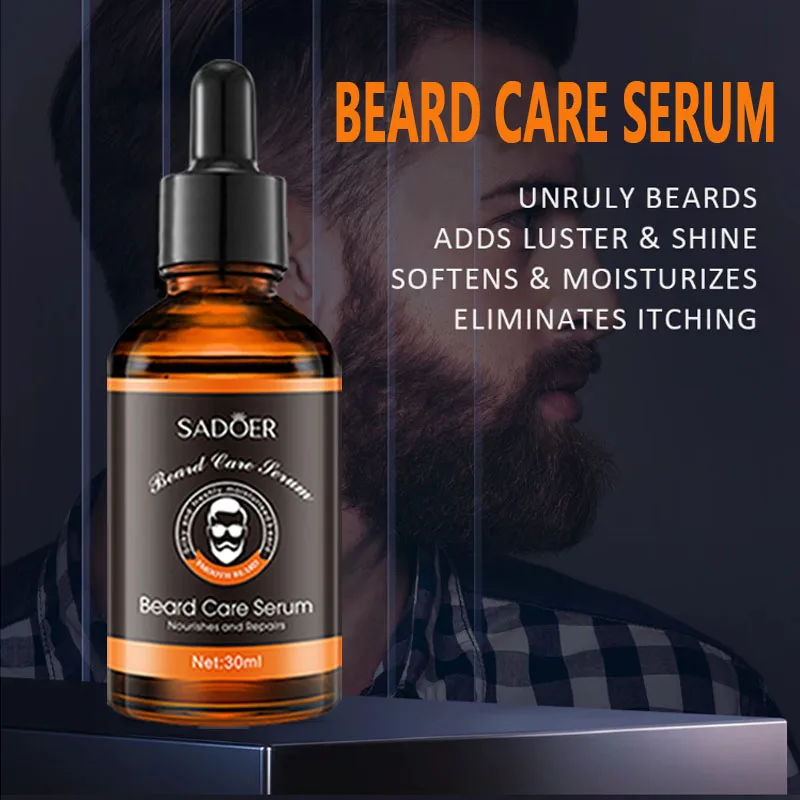 Men's beard care set, beard essence lotion, gently nourishes and strengthens the hair roots, promotes beard growth