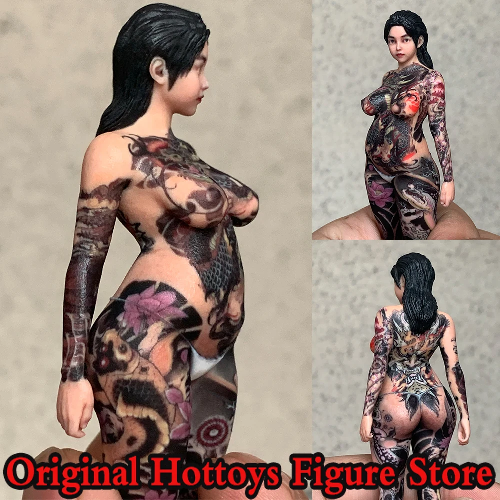 1/16 Scale Women Soldier Cool Tattoo Beauty Mini Realistic Sculpture Model Full Set About 10cm Action Figure Doll Collection