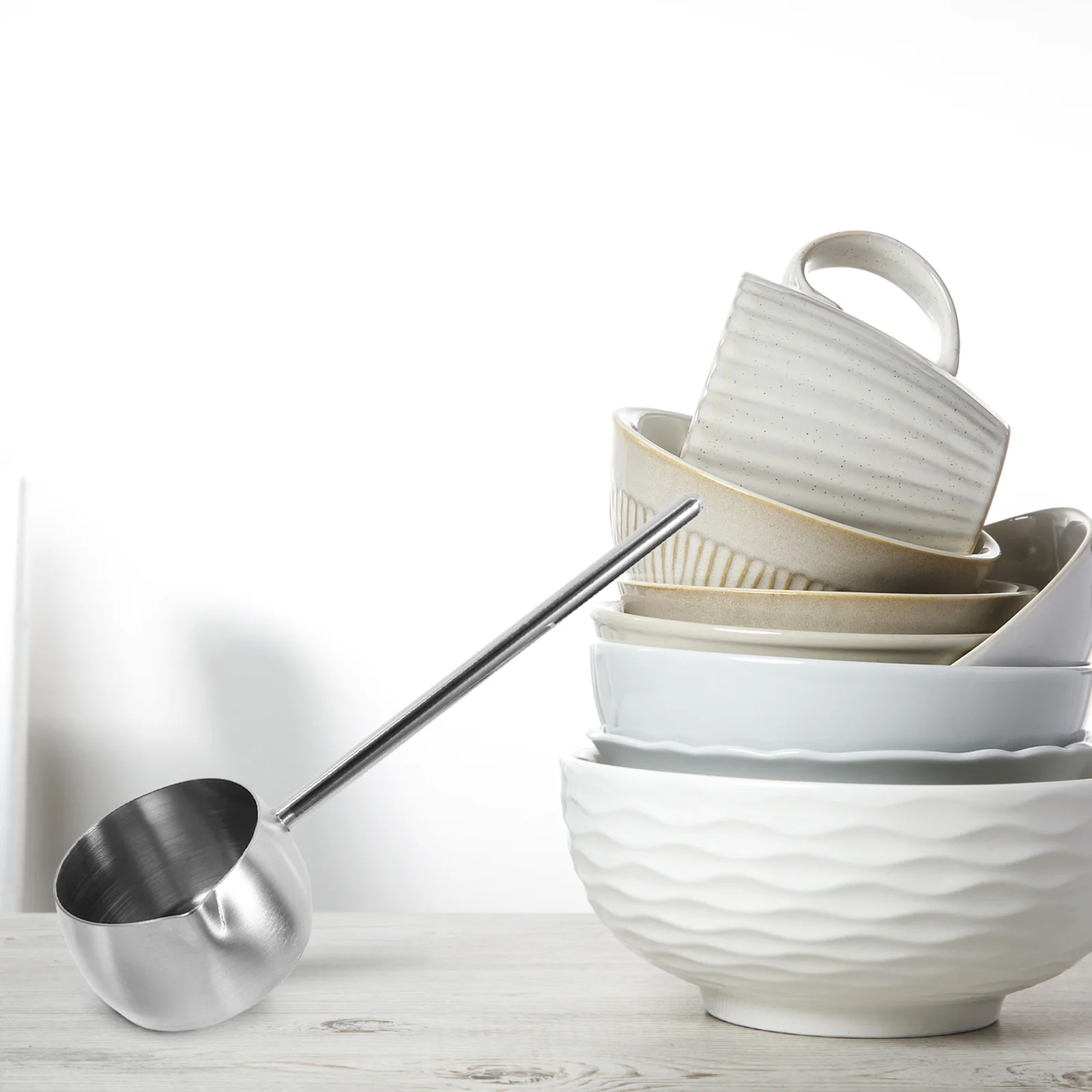 Smocks Stainless Steel Burning Oil Spoon Ladle Household Coffee Filters Silver Kitchen Gadget