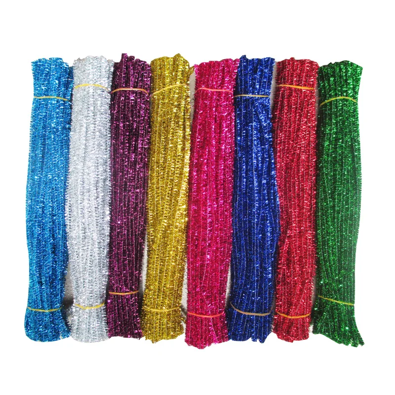 Colorful Fuzzy Stick Glitter Chenille Stems for Christmas Decoration DIY creative crafts 5mmx300mm - 500pcs/lot free shipping