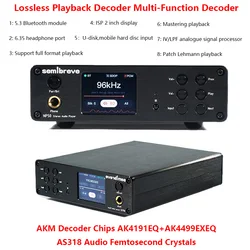 High-end Digital Audio Decoder AK4499EXEQ+AK4191EQ DAC QCC5171 Bluetooth 5.3 HIFI Lossless Music Turntable Femtosecond Crystal