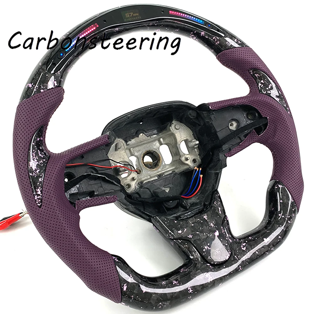 Premium Forged Carbon Fiber Custom Steering Wheel for Chrysler 300C 300SRT 2011-2023 D-Shape Sport Performance Interior Upgrade
