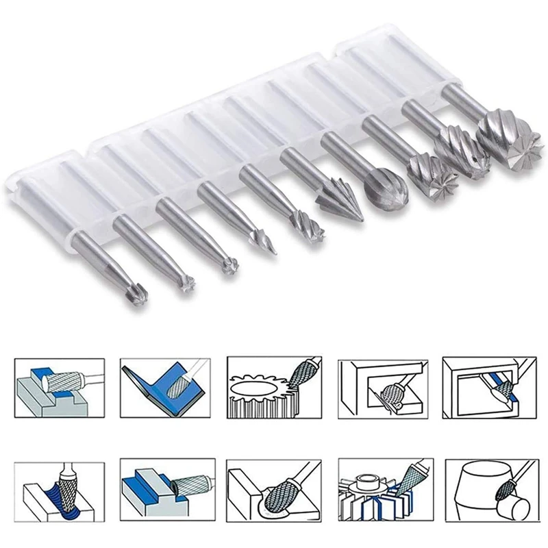 Imagem -05 - Hss Roteador Carboneto de Gravura Bits para Dremel Roteador Bit Conjunto Polegada mm Haste para Dremel Proxxon Ferramentas Rotativas 20pc