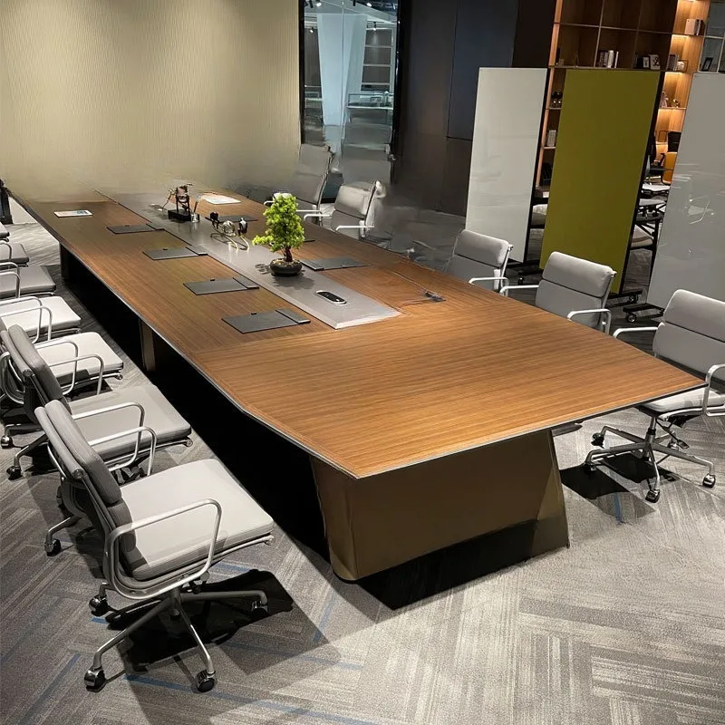 Large business conference table meeting room 3.6 4.8 6 meters long strip table