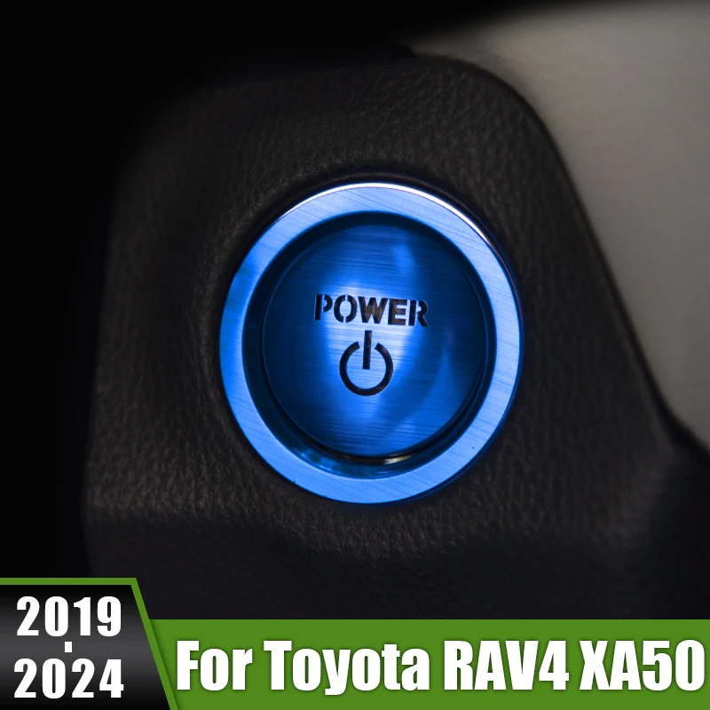 For Toyota RAV4 XA50 2019 2020 2021 2022 2023 2024 RAV 4 Hybrid Car Engine One-Click Start Stop Button Ring Covers Circle Case