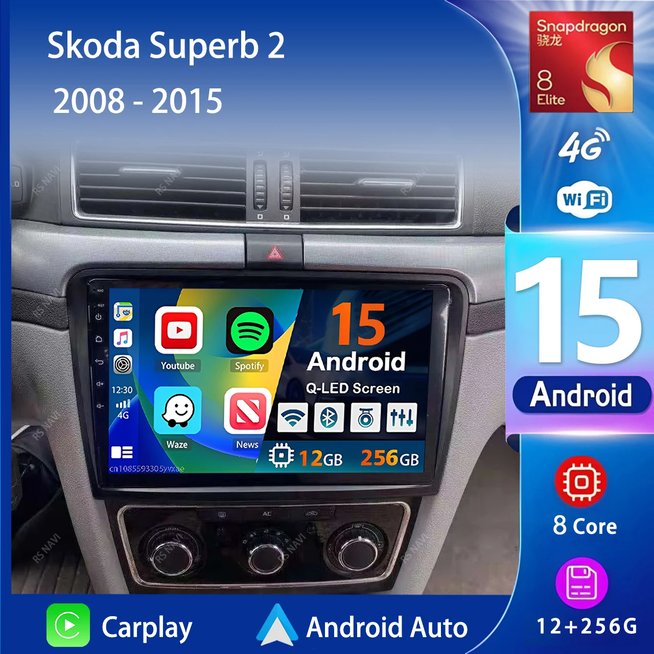

Android 15 Carplay Auto 2K Screen Car Radio Multimedia Player For Skoda Superb 2 2008 - 2015 Autoradio GPS Stereo 2din Head Unit