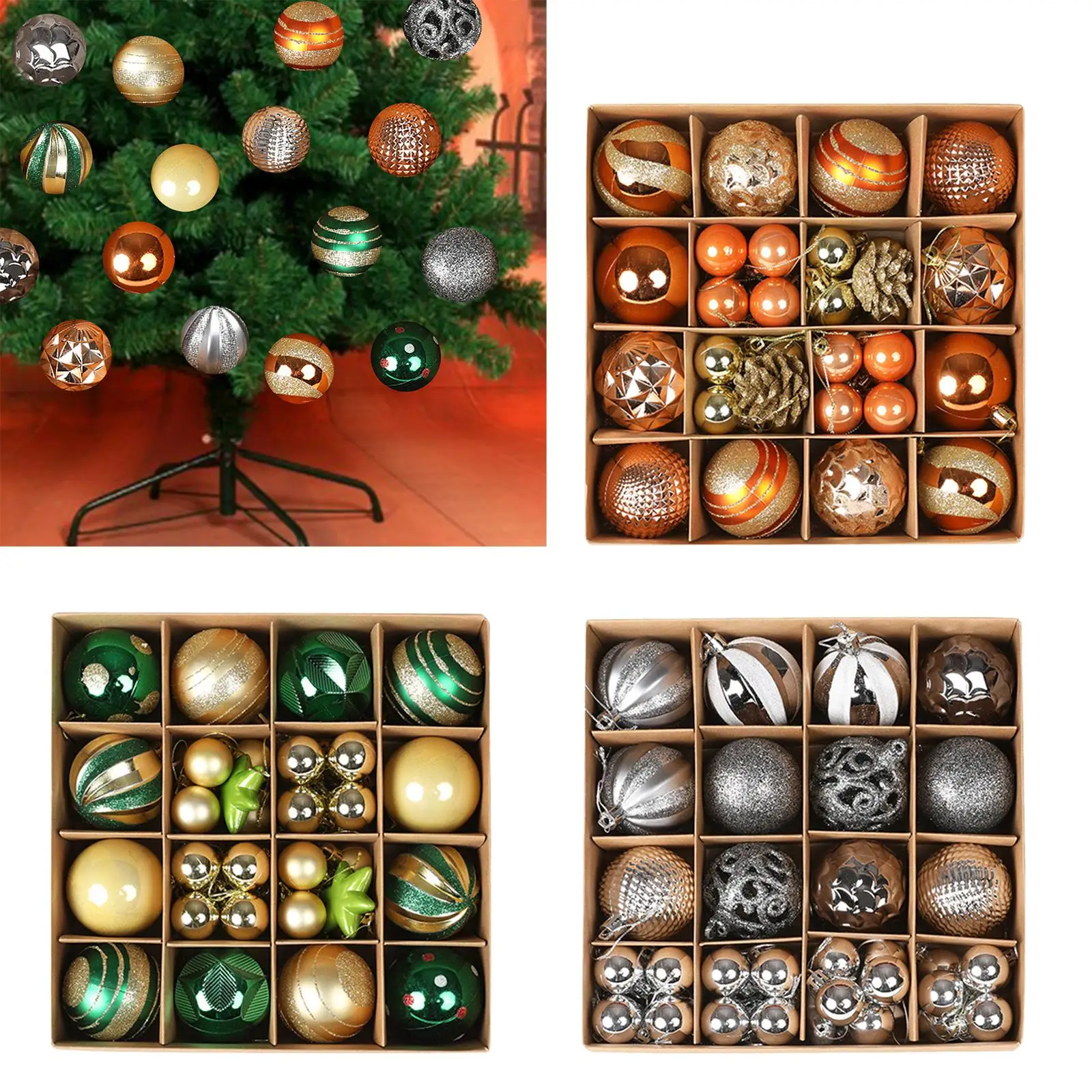 

36x Christmas Ball Ornaments Christmas Tree Hanging Balls Ornaments for Holiday Celebration Seasonal Christmas Tree Engagement