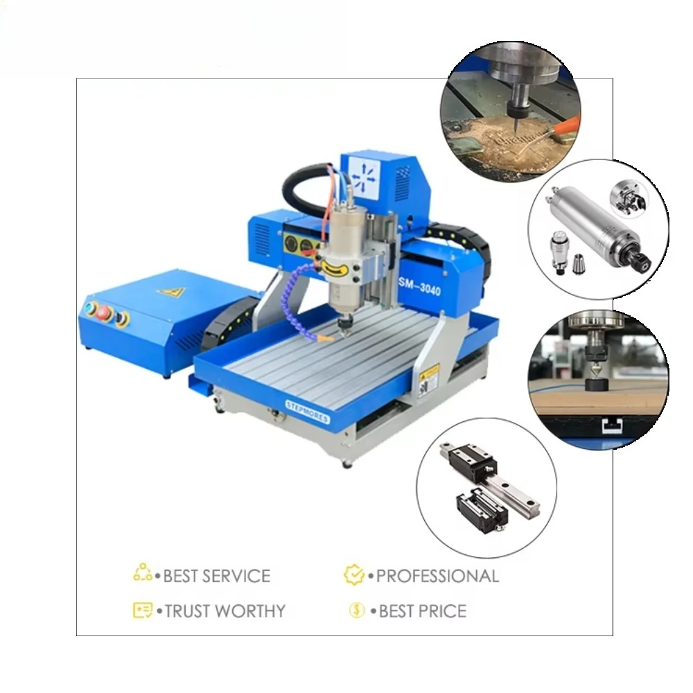 Cost-Effective Square Linear Rail Mini Desktop CNC Router - Small 3040 CNC Milling Machine for Wood