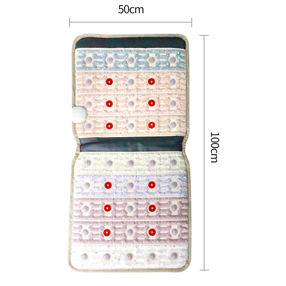 100*50CM Portable Comfortable Natural Crystals And Jade Heating Pad With PEMF Deep Penetration Technology Electronic Therapy Pad