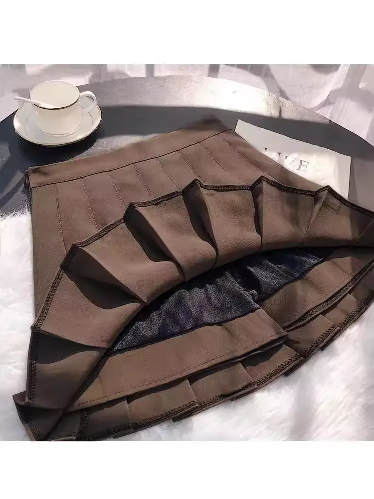 Neuer Plisseerock für 2025 Damen-Miniröcke Japanische Schuluniform Hochgeschnittener Kawaii Niedlicher Grauer Karierter Rock Harajuku Jupe – Detail 19