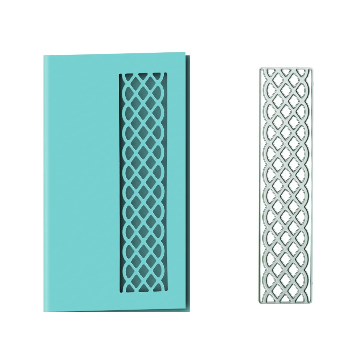 Metal Cutting Die Vintage Wavy Grid Plaid For Postcard Edge Cover Paper Handcraft Punch Cut Greeting Card Decorating Supply