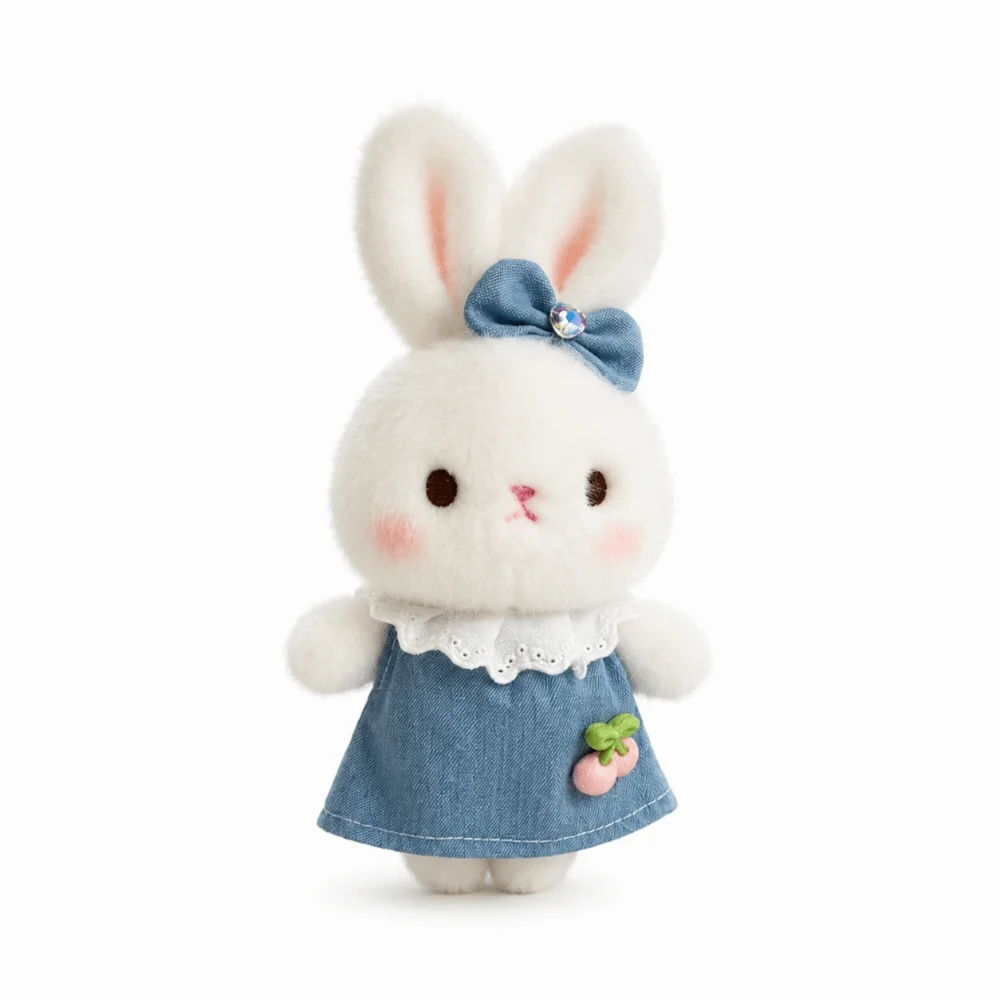 Creative Multicolor Cartoon Rabbit Keychain PP Cotton Key Ring Pendants Harry Buuny Bag Ornament Gifts