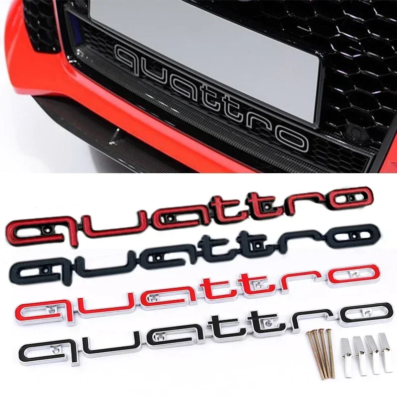 

Автомобильная наклейка на переднюю решетку для Audi Quattro Logo A6 A4 A3 A5 A7 A8 A2 Q8 Q7 Q3 Q2L Стайлинг Эмблема Модификация Украшение