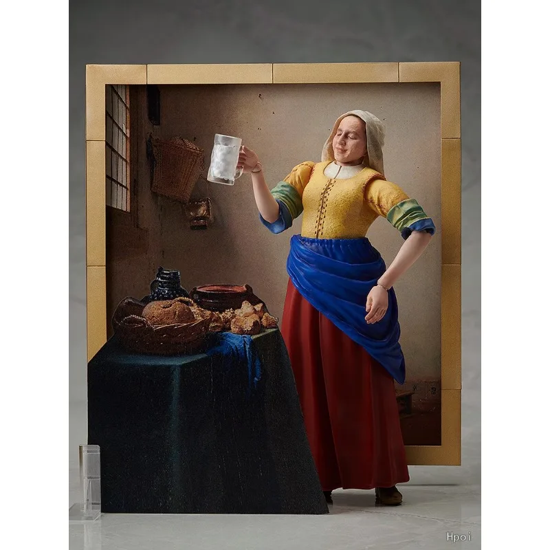 Max Factory Echte FREEing Echte Figma-serie SP-165 Desk Art Gallery - Vermeer's Works - The Maid Pouring Milk Model Toy