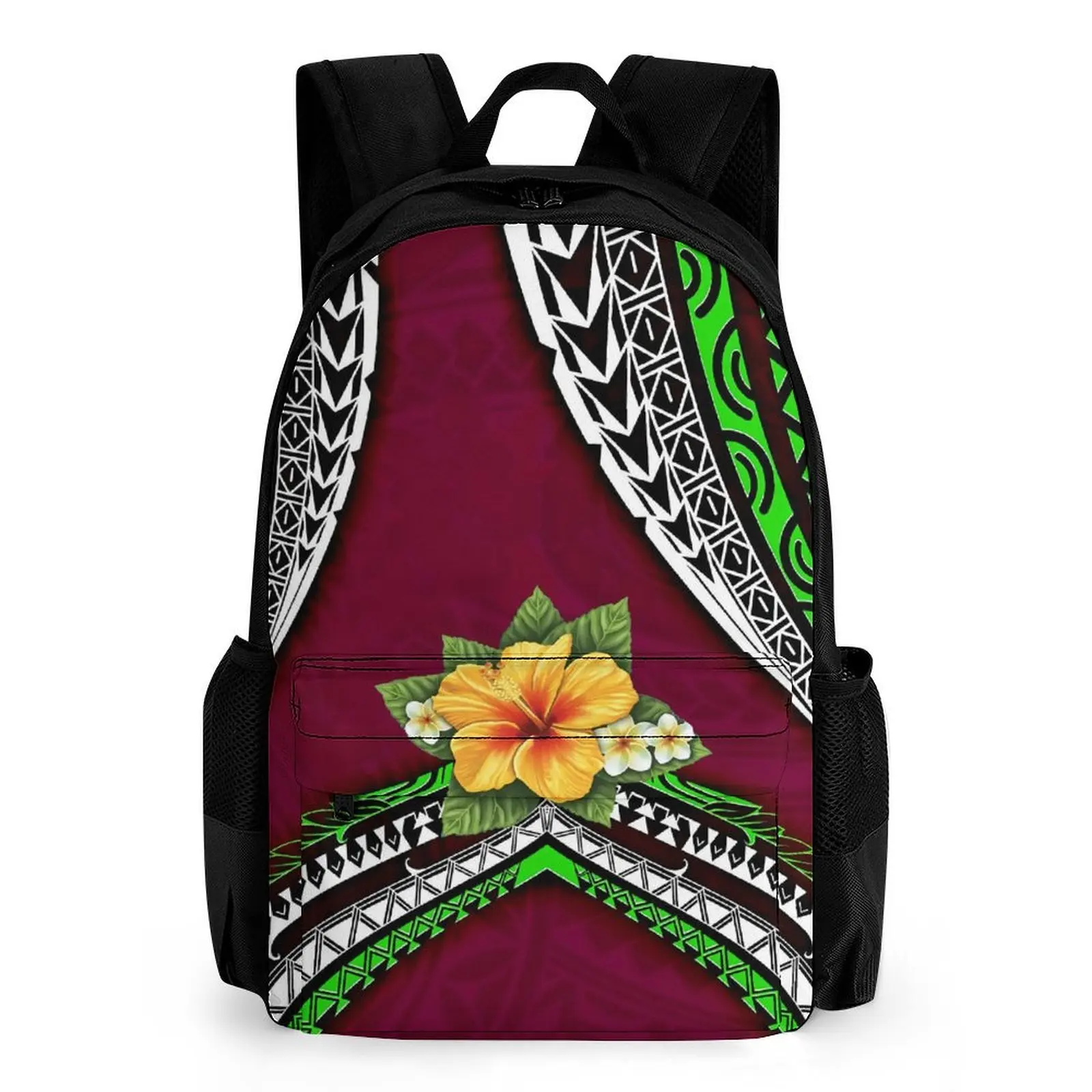 Island Breeze カスタマイズ可能なポリネシアン ティーン バックパック ダブルコンパートメント 大容量 学生 スクールバッグ デイリー