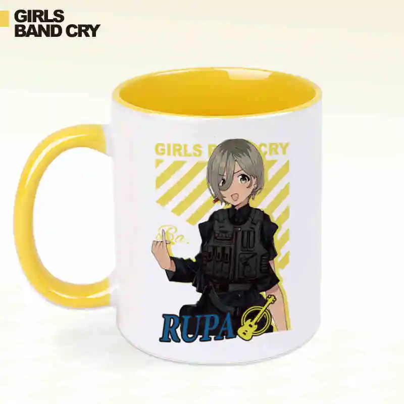 Japan Anime GIRLS BAND CRY Mugs NINA ISERI MOMOKA KAWARAGI Cosplay Ceramic Coffee Milk Water Cup Men Women Cartoon Drinking Cup