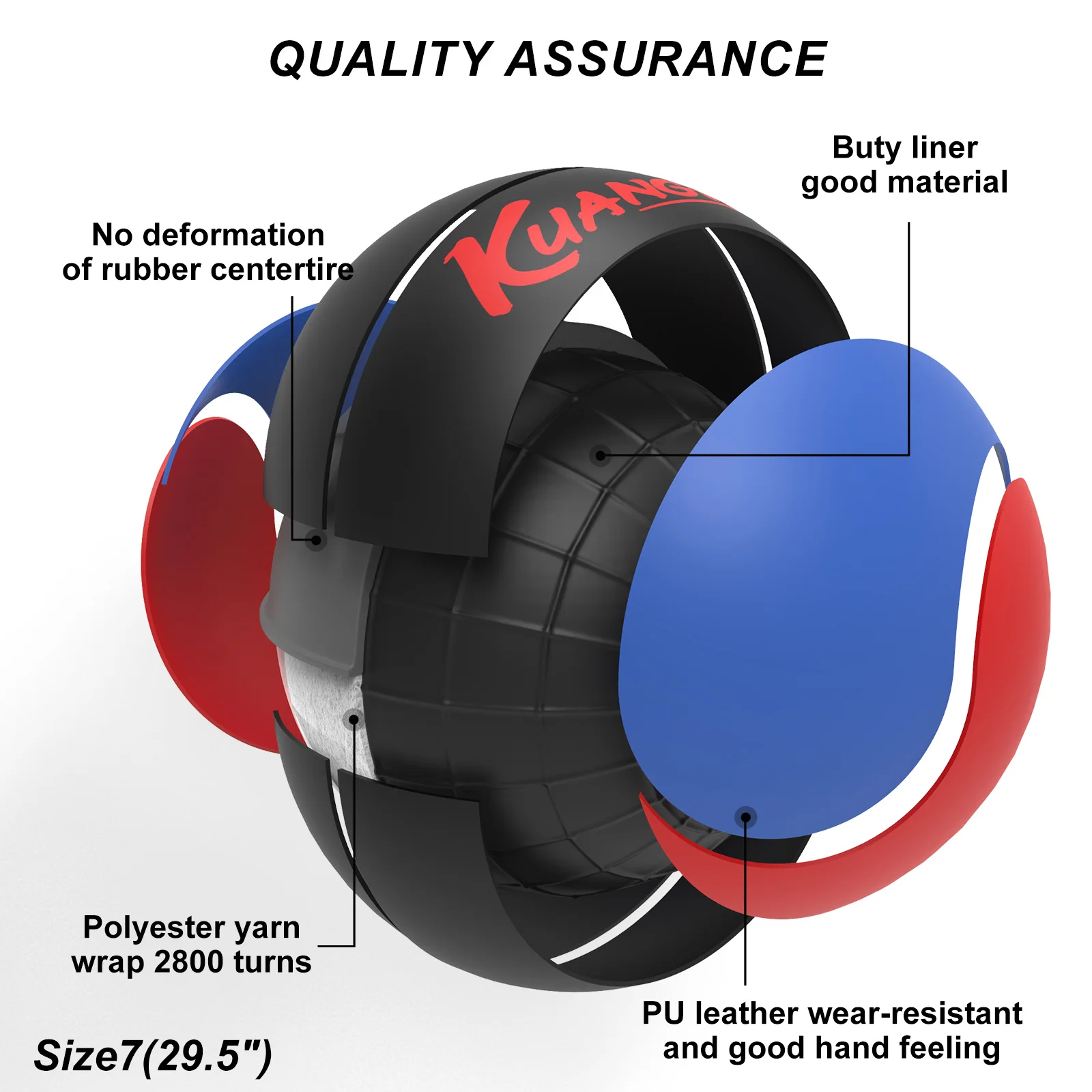 Баскетбольный мяч Kuangmi Yin Yang, официальный размер 729,5 дюйма), уникальный символ тай-чи красного и синего цвета, для использования в помещении и на открытом воздухе