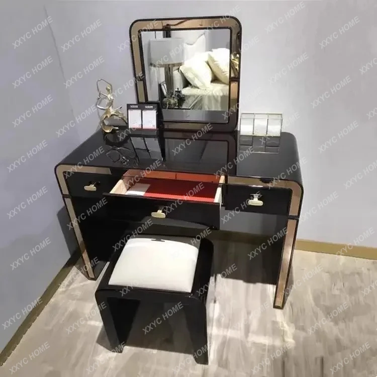 

Hong Kong-style light luxury solid wood piano paint makeup table high-end model room dresser9338