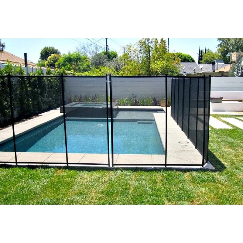 Pool Fence 4Ft x 96Ft Swimming Pool Fence in Ground Pool Safety Fencing, Black