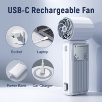 4000mAh Mini Handheld Fan Pocket Portable High-speed Brushless Motor With Digital Display Outdoor Travel Cooling Turbo Jet Fan