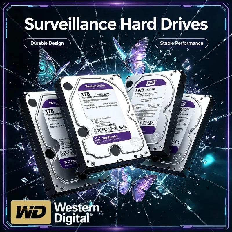 Western Digital WD Purple HDD 1TB 2TB 3TB 4TB Hard Drive Disk SATA 6.0Gb/s 3.5" For Security System Video Recorder Ssd Hard Disk