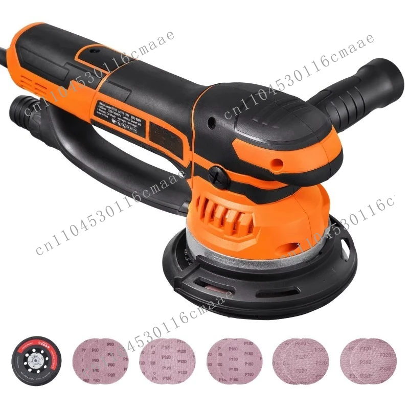 Double-acting random track sander 6 in 11200W electric variable speed,with sandpaper,suitable for polishing wood,metal,paint,etc