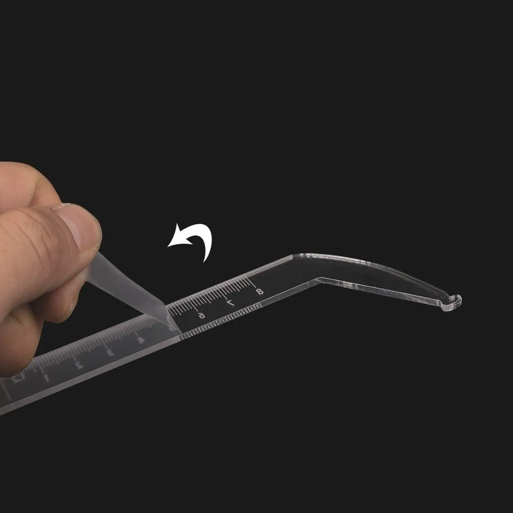 A Set Bow Shaped Eyebrow Design Ruler with Scale Drawing Auxiliary Positioning Balance Line Rule Permanent Makeup Tool