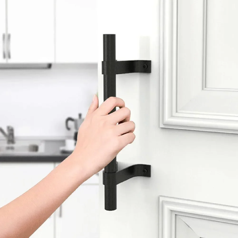 19.5cm Lacquered Black Carbon Steel Barn Door Handle Country Sliding Gate Pull Handle Old Vintage Hardware Wood Door Handles