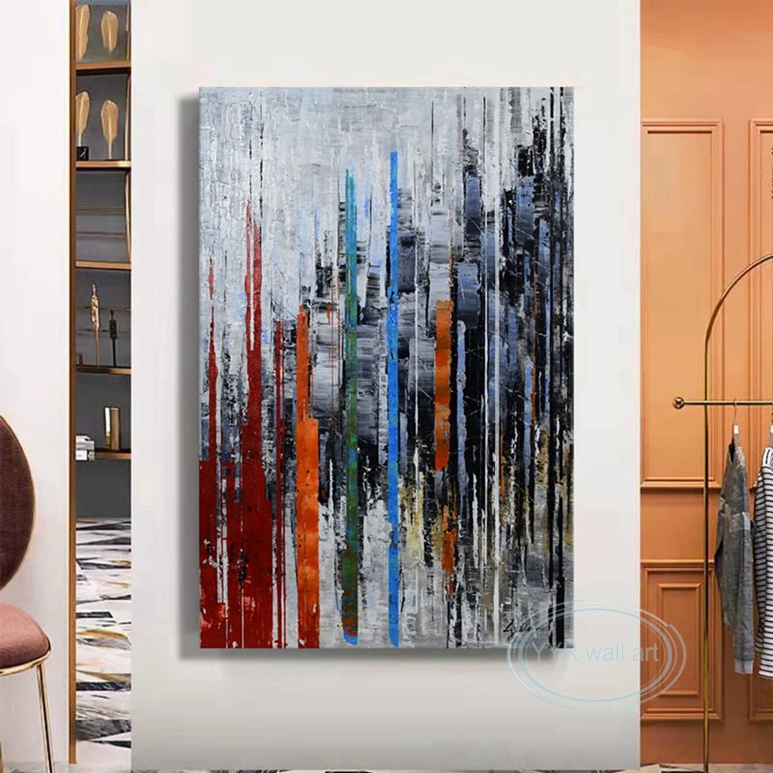 Stunning Abstract Art Canvas Oil Painting 100% Handmade Decorative Wall Poster Living Room Bedroom Aisle Custom Mural Frameless