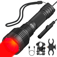 UltraFire C15R Red Light Flashlight 10W 350M Tactical LED USB TypeC Rechargeable Portable Outdoor Torch Light Night Hunting Lamp