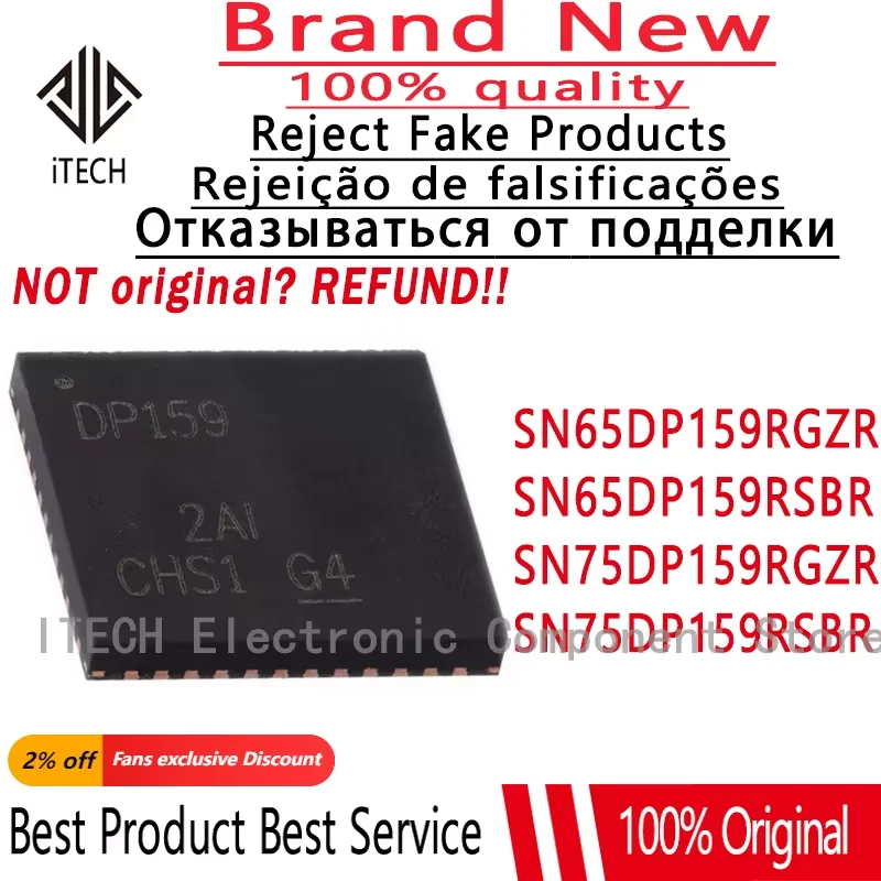 5pcs/lot SN65DP159RGZR SN65DP159 DP159 SN65DP159RSBR SN75DP159RGZR 75DP159 SN75DP159RSBR Level Converter Retimer Chip