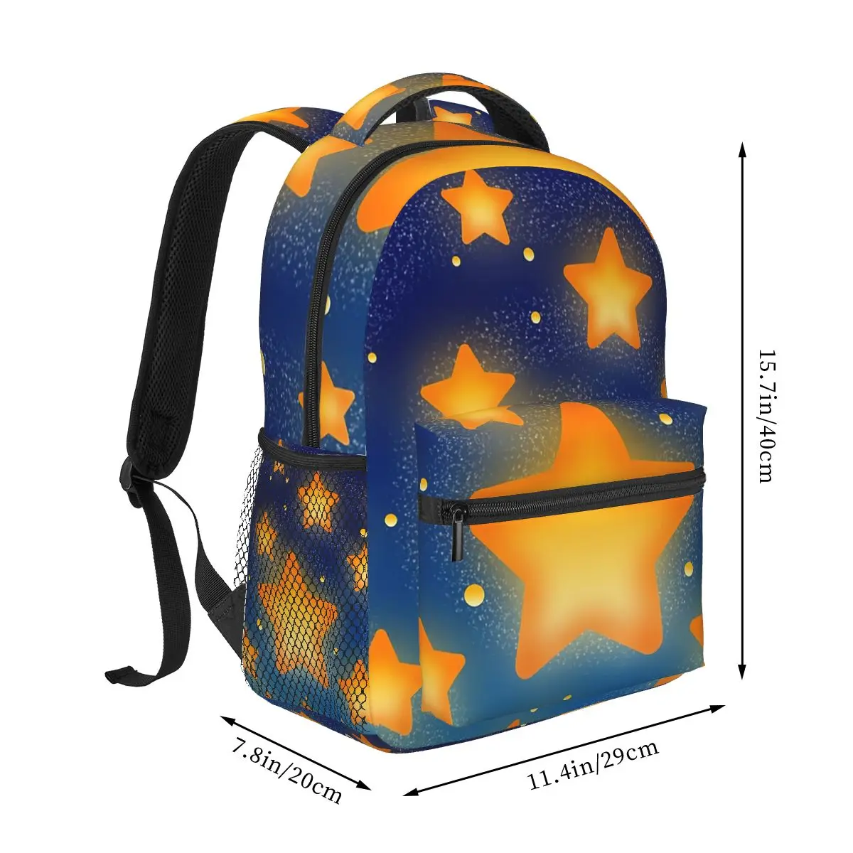 Cozy Shining Golden Stars In Blue Galaxy Night Backpack Hot Sale Daypack Large Capacity Boy Girl BookBag School Bag Shoulder Bag