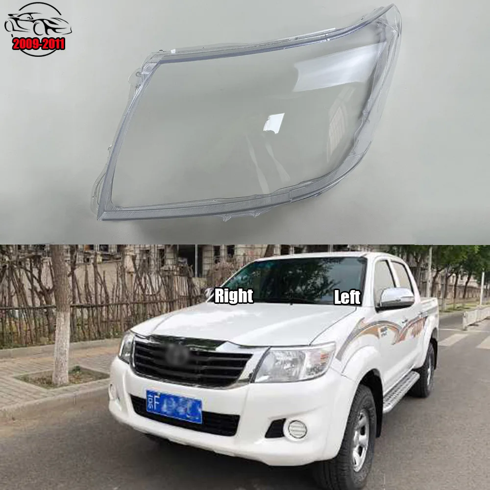 For Toyota Hilux 2009-2011 Front Headlamp Lamp Cover Transparent Headlight Shell Lens Plexiglass Replace The Original Lampshade