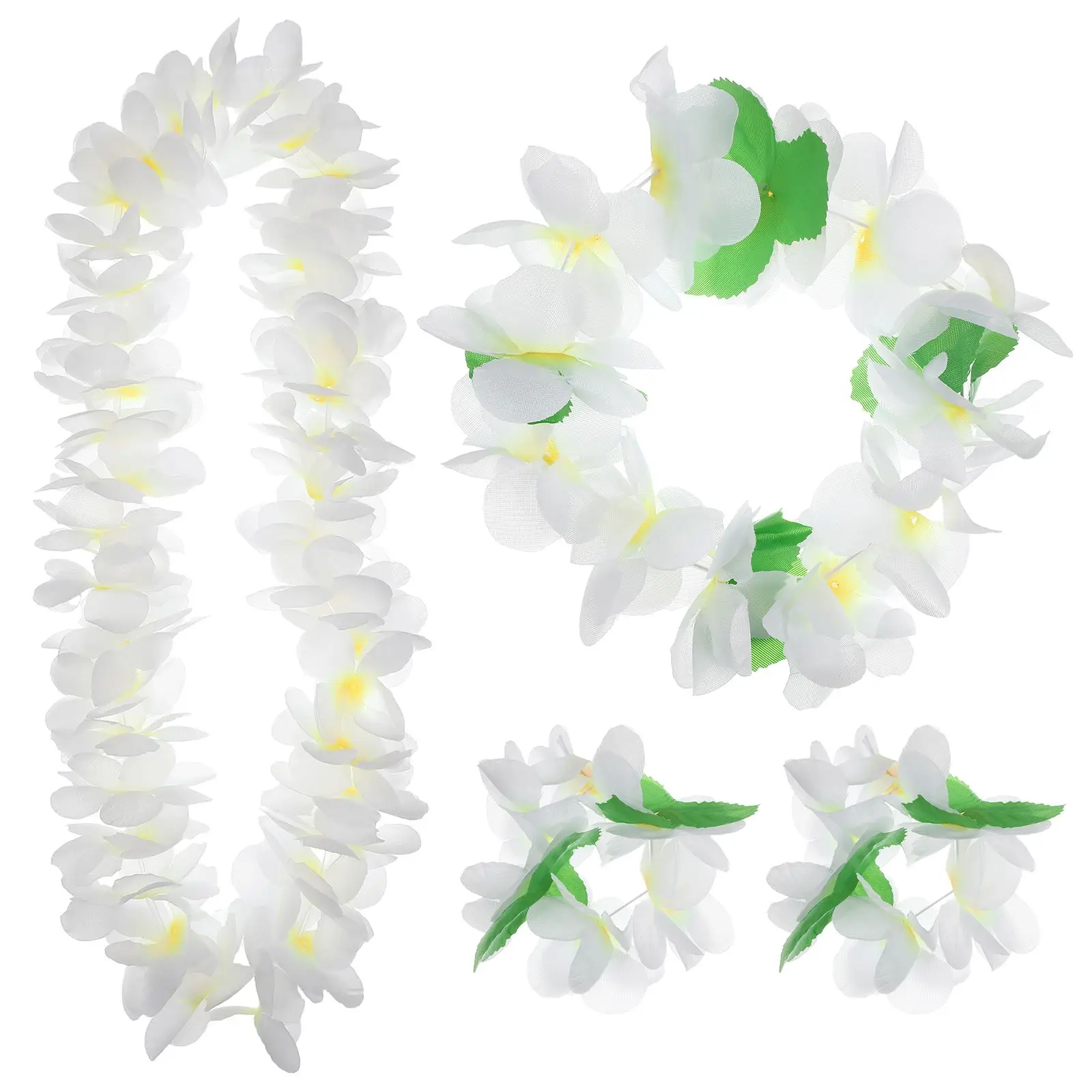 

4 Pcs Wreath Artificial Flower Hawaiian Garland Garland Necklace Bracelet Headband Party Supplies Floral Accessories