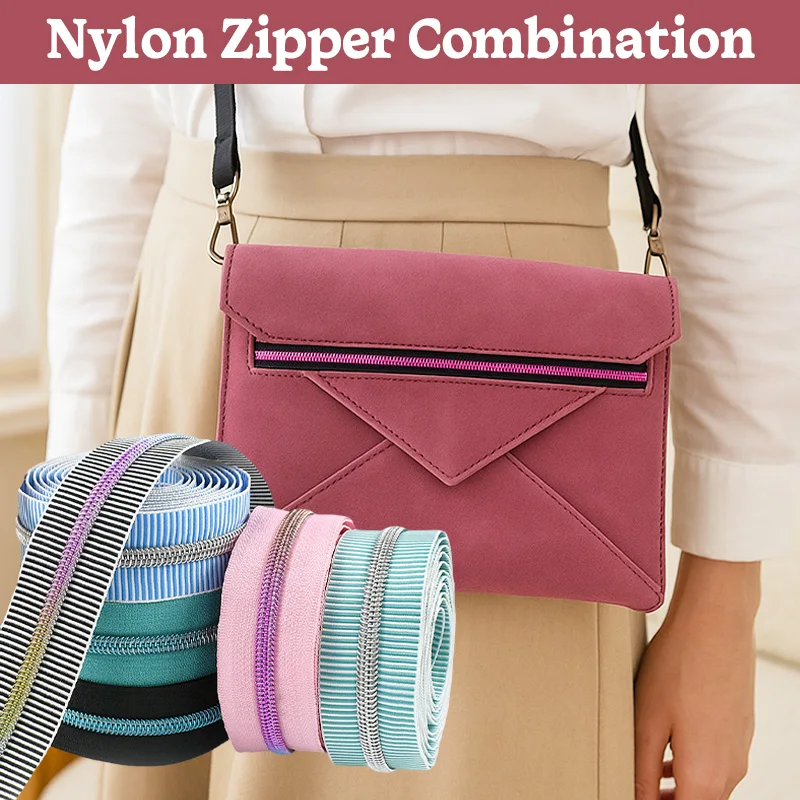 

5/8/10/20Meters 5# Nylon Zippers for Sewing Jacket Backpack Replacement Coil Zipper Tape Garment Zips Repair Kit DIY Accessories