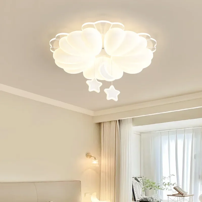 

Living room ceiling light, warm cream wind smart lamp