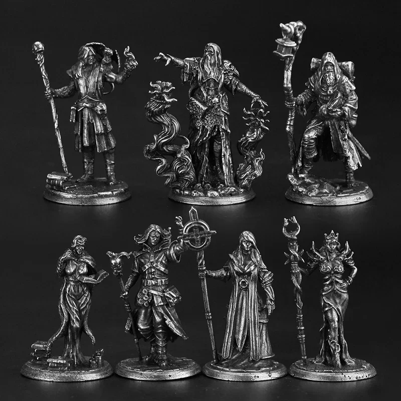 금속 흰색 구리 군인 액션 피규어 모델 보드 게임 미니어처 장식 액세서리 조각 크리 에이 티브 장난감 선물 데스크탑 장식