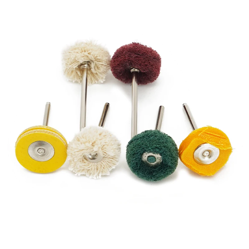 6pcs 25mm Polishing Buffing Wheel Set Dental Laboratory Dentistry Odontologia Polishing Brush Wheel Rotary Tool With 3mm Shank