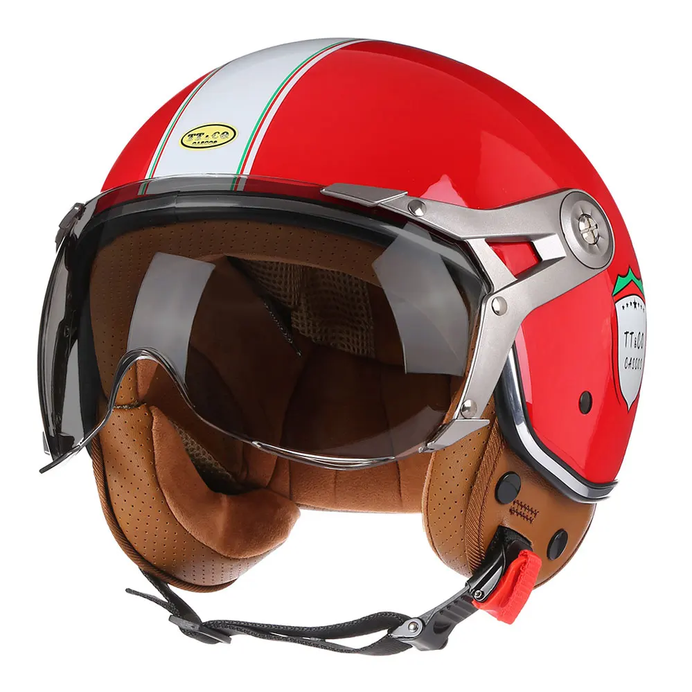 

DOT 3/4 Open Face Motorcycle Retro Motorbike Helmets Men Women Vintage Chopper Capacete De Moto Bike Cascos Scooter TT&COCASCOS