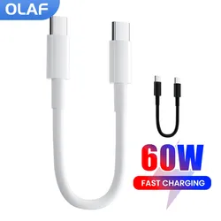 Olaf PD 60W Type C to Type C Cable For iPhone 15 Xiaomi Poco Fast Charging USB C Cable Type C Data Charge Cord Short Wire 0.3m