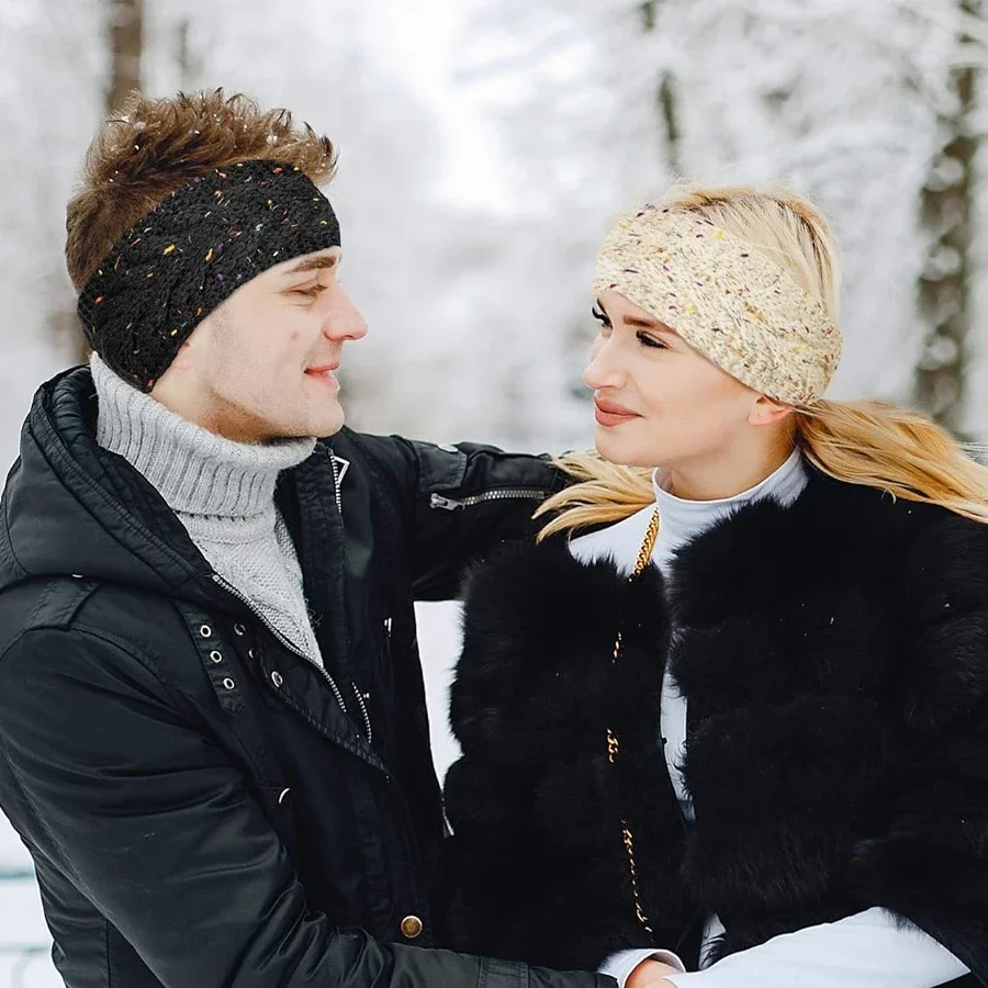 TRALOW warme winterhoofdbanden - dikke gebreide oorband haaraccessoires koud weer uitrusting, stijlvolle hoofddeksels, zachte textuur voor sport