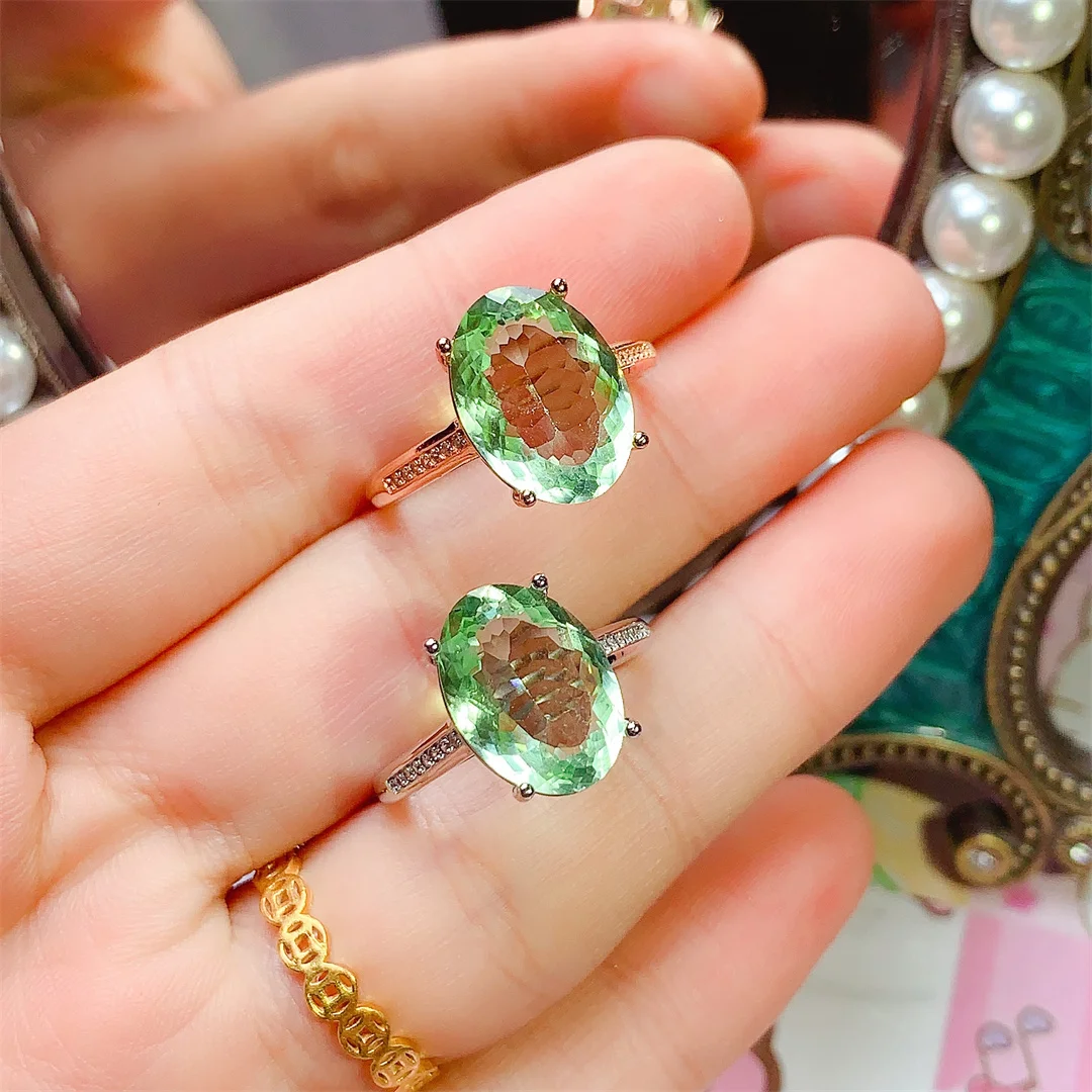 

Ethereal Green Quartz S925 Silver Ring Dreamy Elegant Women’s Jewelry Perfect for Special Occasions Wear