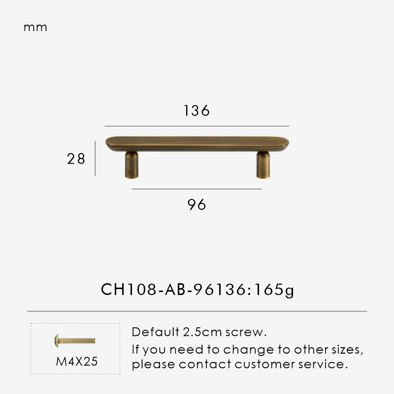 Nurlin massief messing effen minimalistisch Italiaans modern design kastladen T-bar handvat verlengde kledingkast kastdeur pull CH108