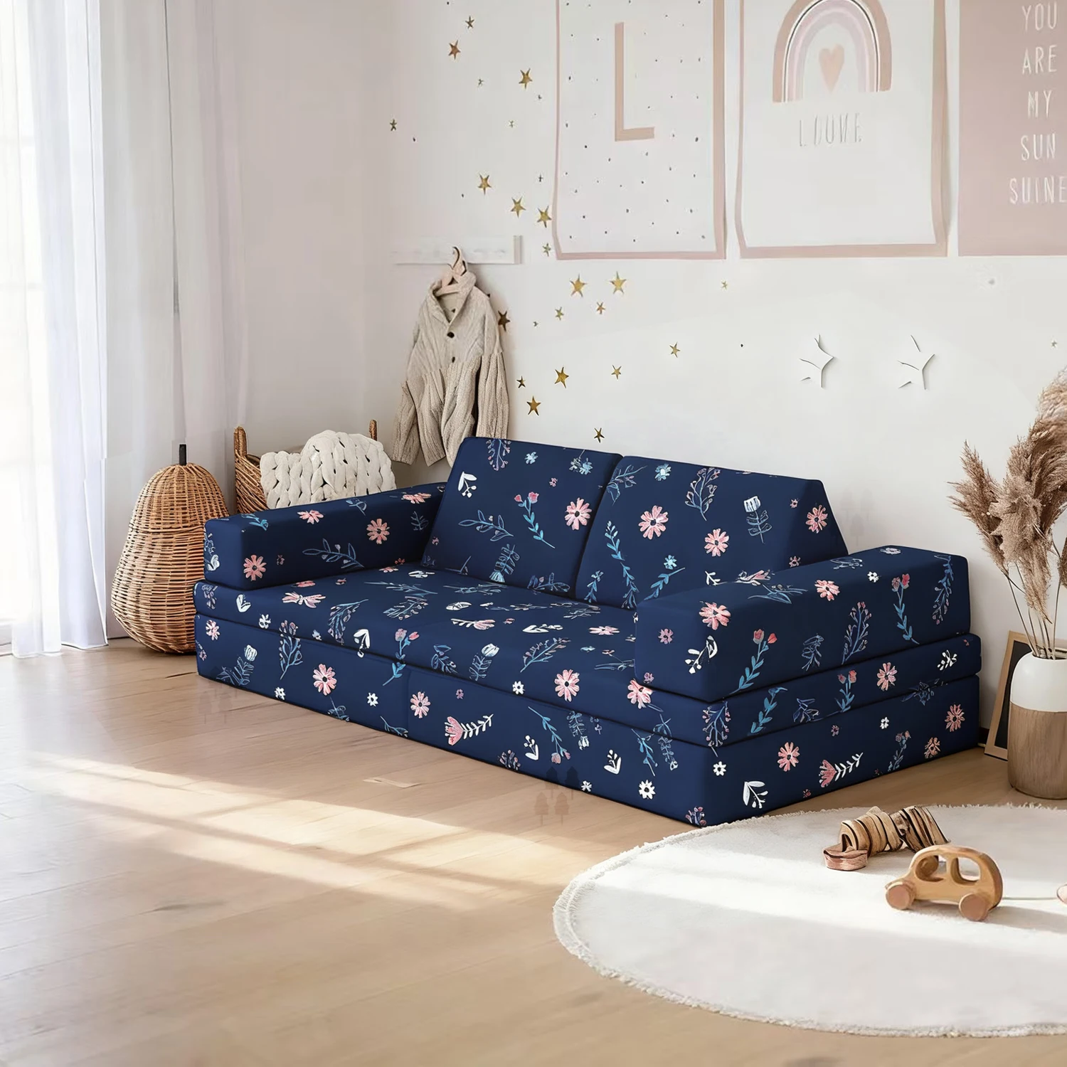 Factory Price Kids' Modular Game Contemporary Convertible Foam Sofa Toddlers Modular Play Couch for Playroom Bedroom Living Room