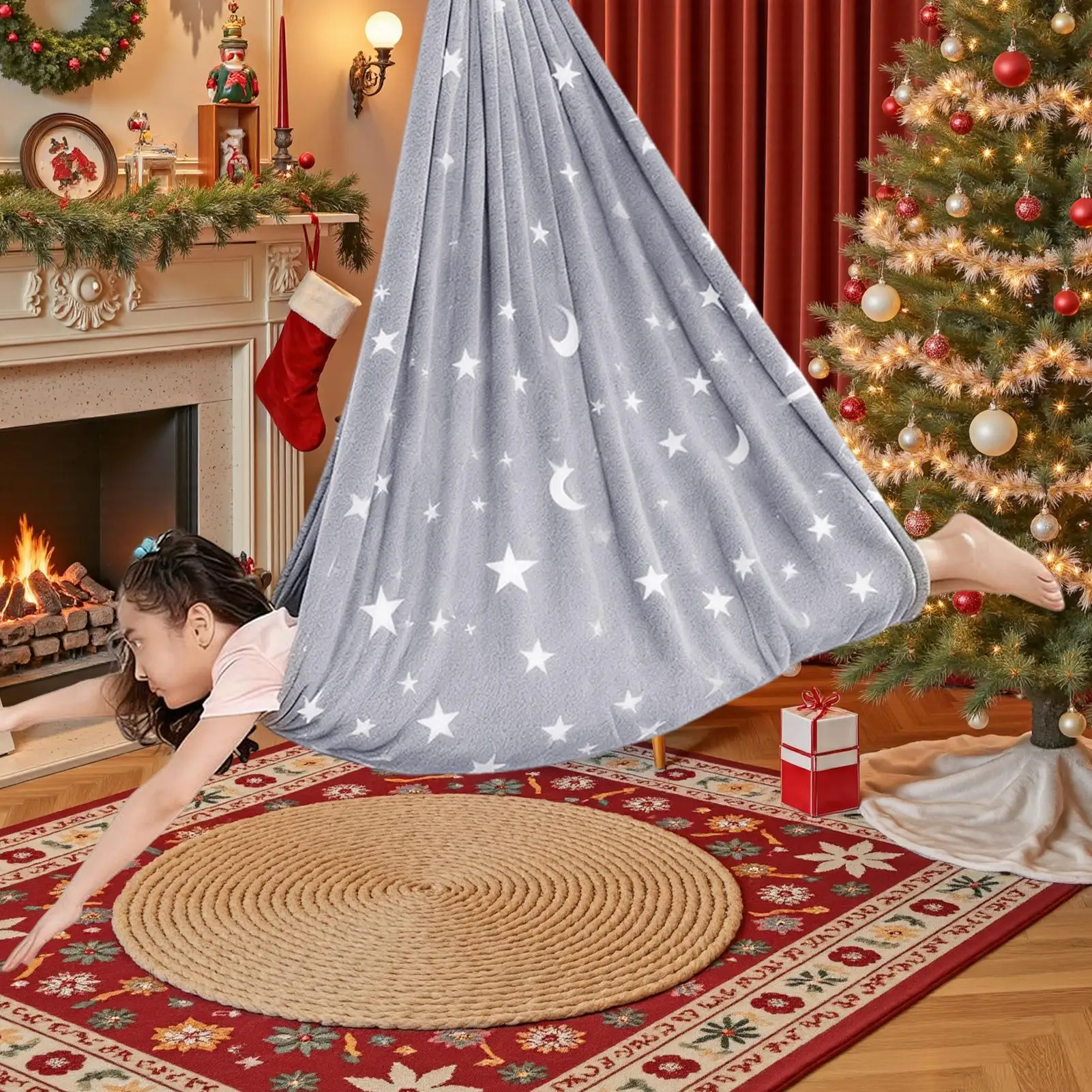 

Sensory Swing Indoor Glowing Swivel Flannel Children Sensory Pod Swing Seat For Interior Outdoor Bedroom Living Room Nursery